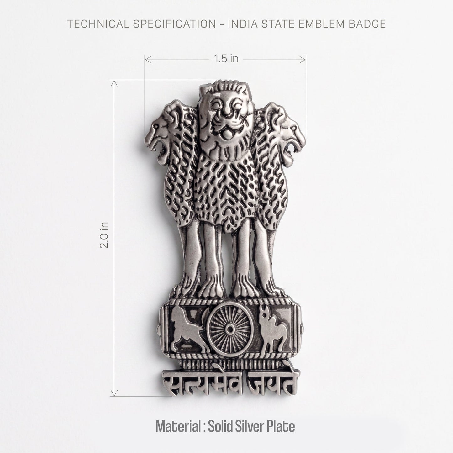 Oppo K13x 5G Compatible Satyamev Jayate 3D Metal Emblem Sticker