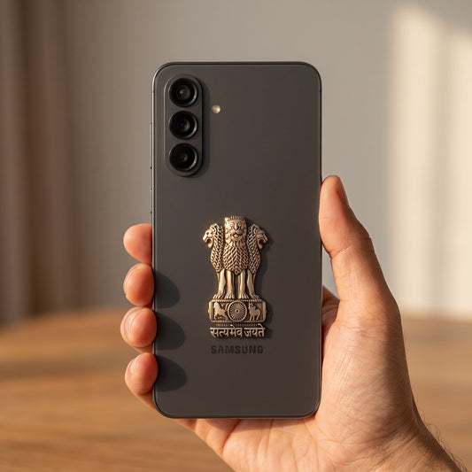 Samsung Galaxy A36 5G Compatible Satyamev Jayate 3D Metal Emblem Sticker