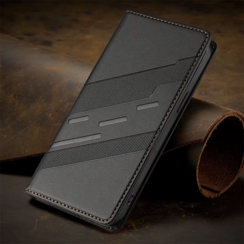 Retro-style magnetic flip case for Galaxy A56 5G