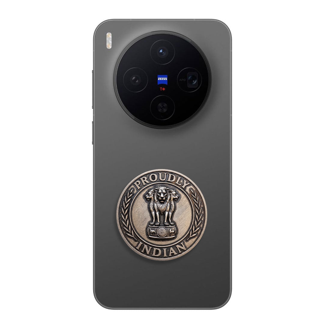 Vivo X300 Pro 5G Compatible Satyamev Jayate 3D Metal Emblem Sticker