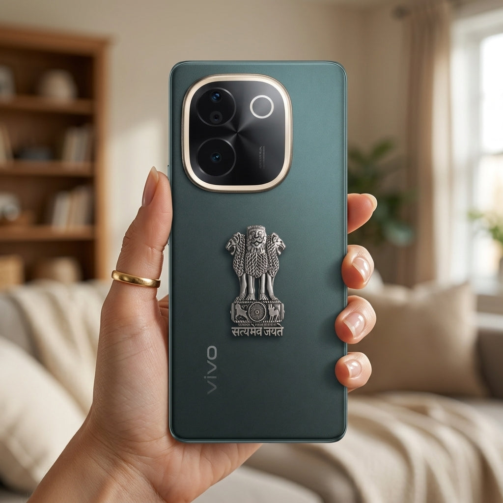 Vivo T3 Pro 5G Compatible Satyamev Jayate 3D Metal Emblem Sticker