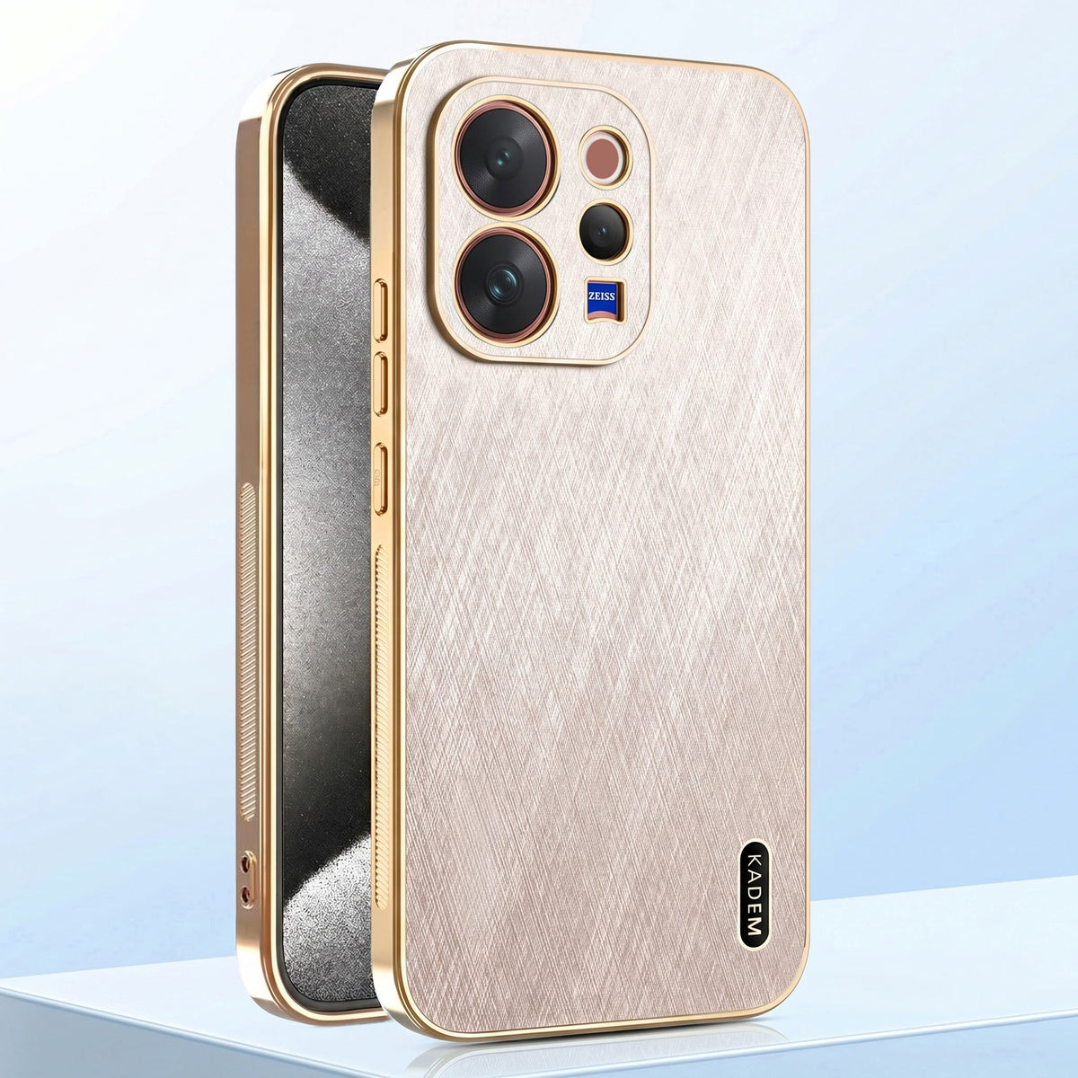 Vivo V70 5G Premium Electroplated Frame Gold Thread Pattern Soft Case