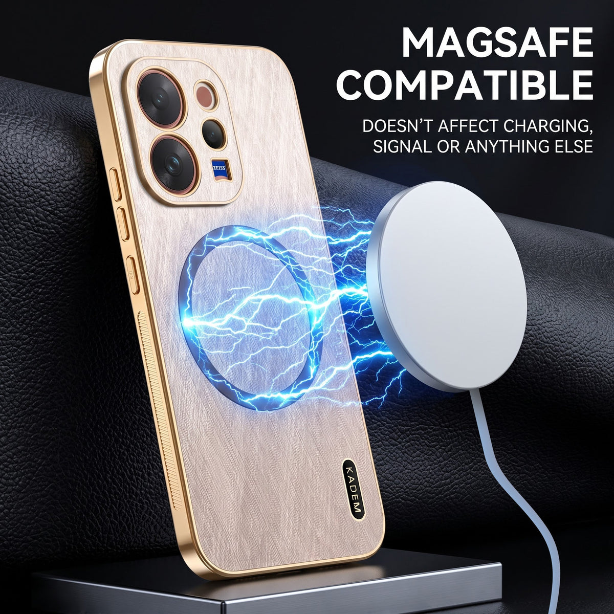 Vivo V70 5G Premium Electroplated Frame Gold Thread Pattern Soft Case
