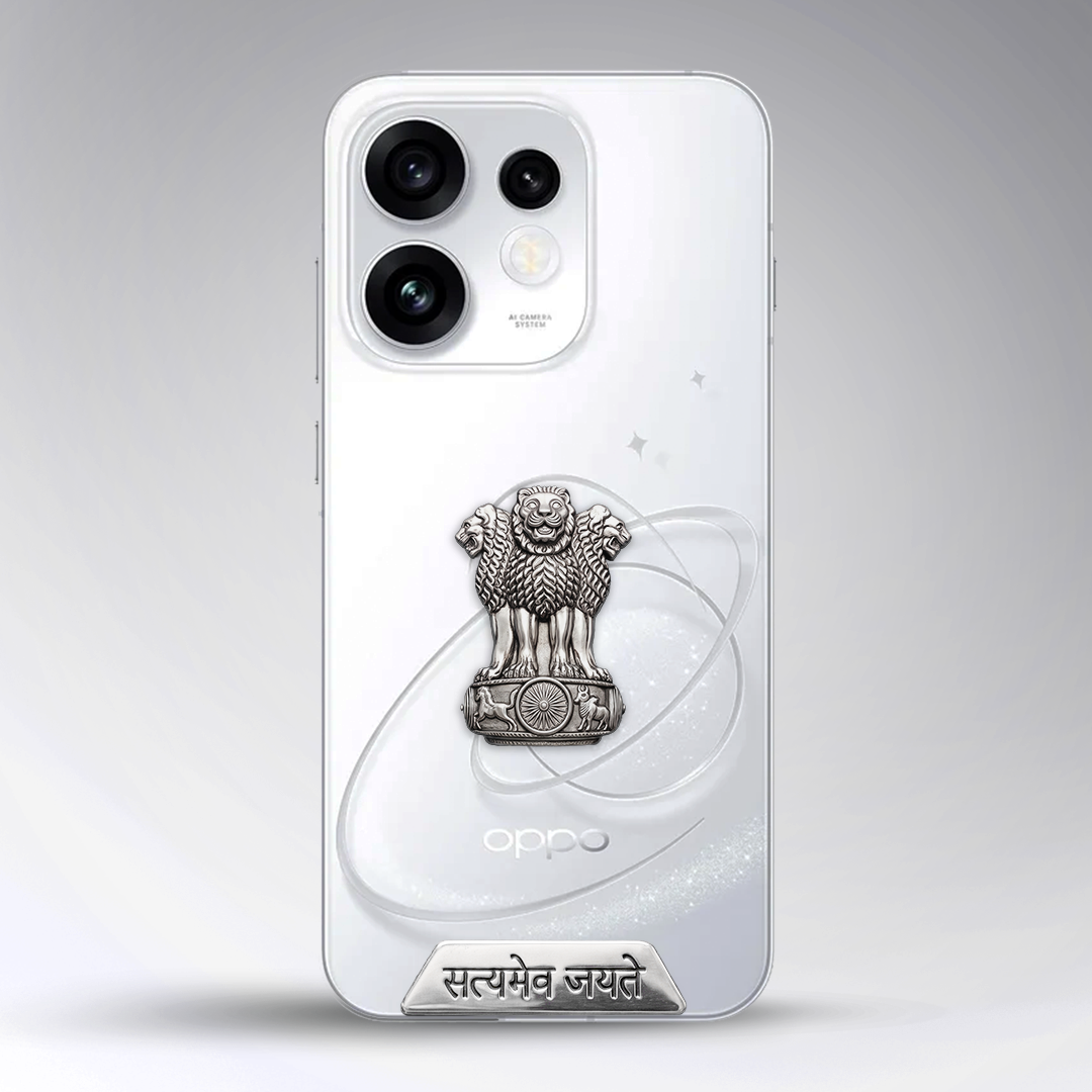 Oppo Reno 16 5G Compatible Satyamev Jayate 3D Metal Emblem Sticker